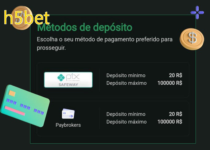 O cassino h5betbet oferece uma grande variedade de métodos de pagamento